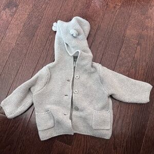 GAP Light Gray Baby Knit Sweater with ears